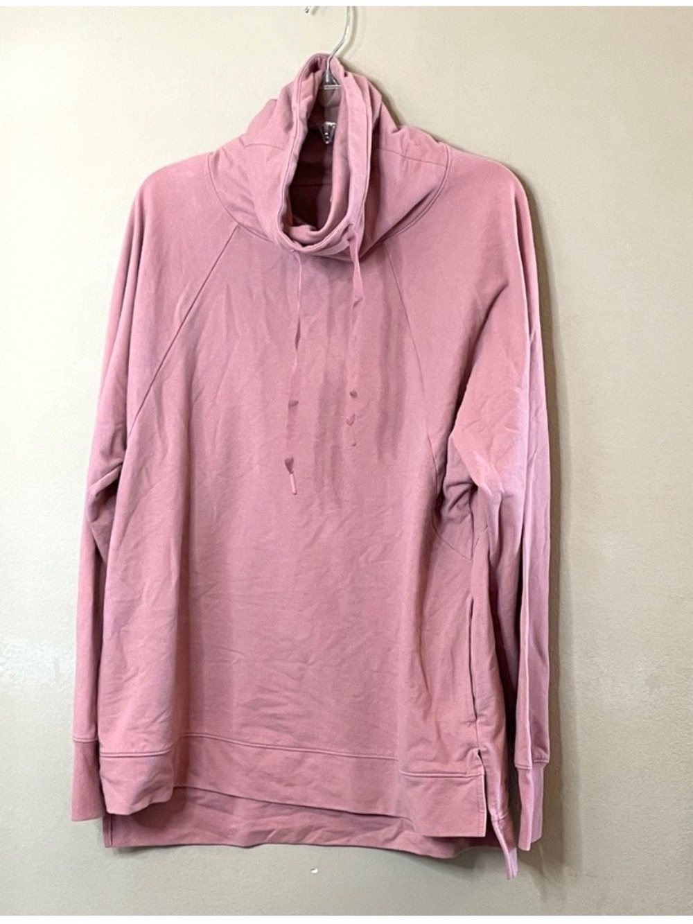 $ Sale all in motion Dusty Rose Cowl Neck Pullover sweatshirt with pockets